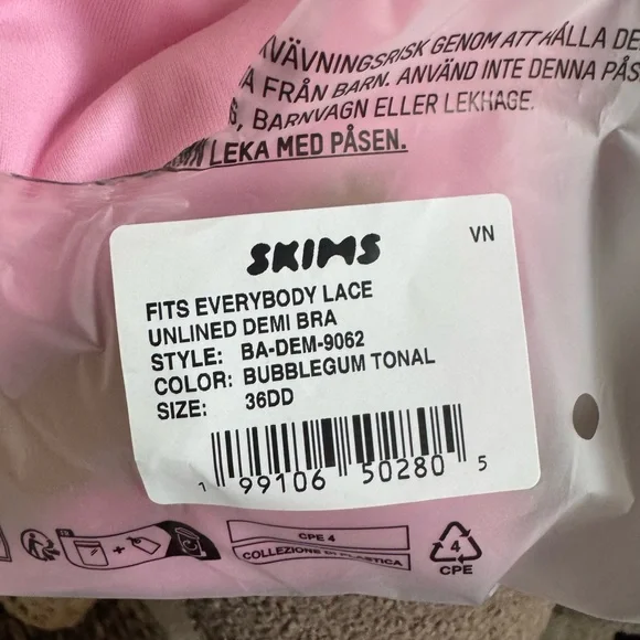 Skims Pink Lace “Fits Everybody” Bra - Picture 6 of 6